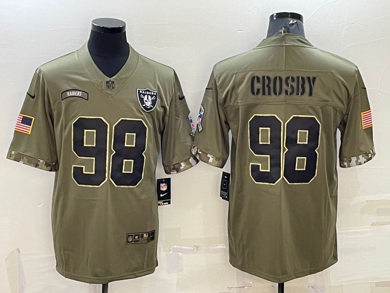 Men Oakland Raiders #98 Crosby Green 2022 Vapor Untouchable Limited Nike NFL Jersey->women nfl jersey->Women Jersey